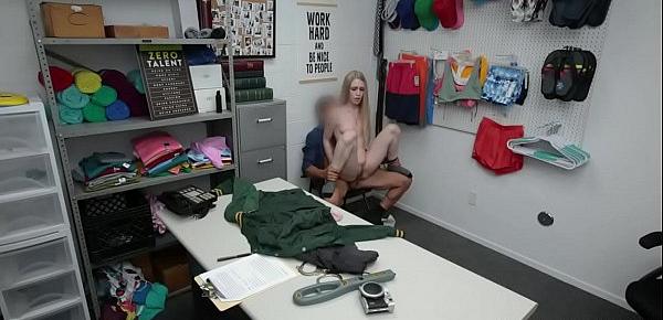  Security guard mouth fucked the shoplifter babe Emma Starletto